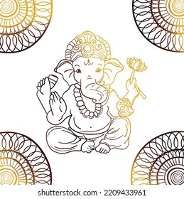 Ganesh Ji Illustration, Happy Diwali Illustration 