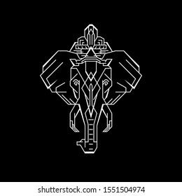 Ganesh The Mighty Elephant Geometry Styles for Apparel or merchandise design