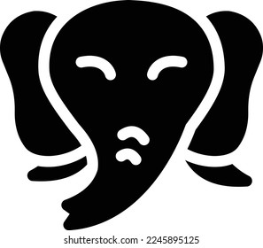  Ganesh-Vektorgrafik auf transparentem Hintergrund. Hochwertige Symbole. Glyphen Vektorsymbole für Konzept und Grafikdesign. 
