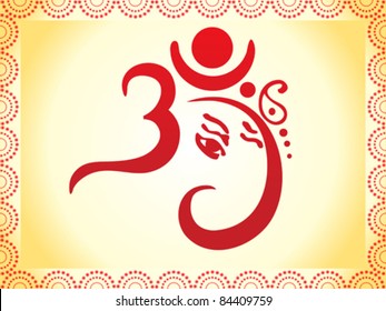 ganesha based om text artistic template vector illustration