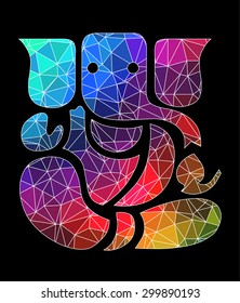 Ganesha - Colorful Polygon Art