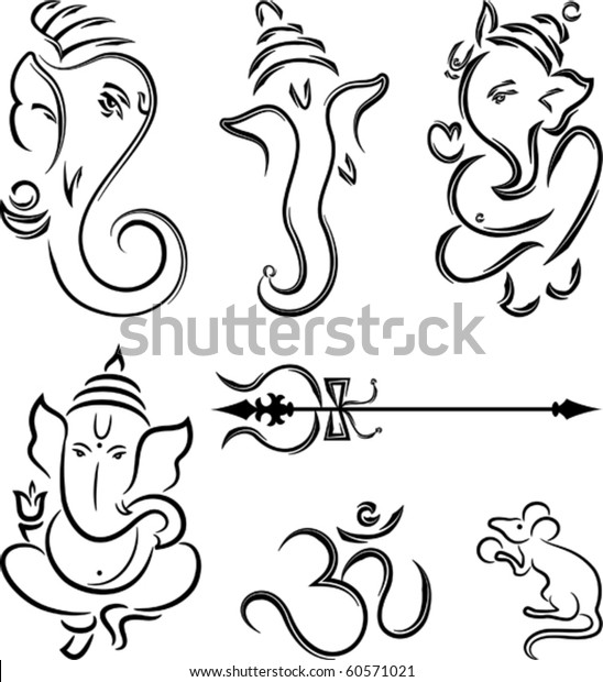 Ganesha Diwali Collection Stock Vector (Royalty Free) 60571021 ...