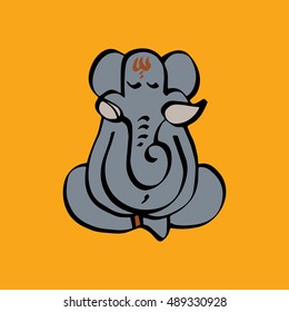Ganesha doodle hand drawing, Vector illustration.