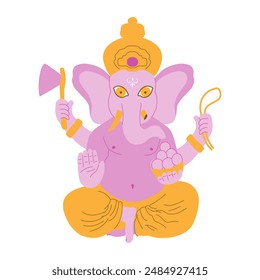 Ganesha, Ganesh, Ganapati, Vinayaka, Lambodara y Pillaiyar, deidad en el panteón hindú y es el Dios Supremo en la secta Ganapatya. Dios con cabeza de elefante.