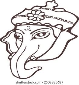 Ganesha es el dios del conocimiento en el estilo de color blanco y negro