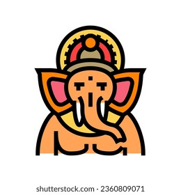 ganesha god om color icon vector. ganesha god om sign. isolated symbol illustration