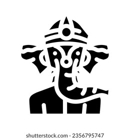 ganesha god om glyph icon vector. ganesha god om sign. isolated symbol illustration