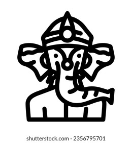 ganesha god om line icon vector. ganesha god om sign. isolated contour symbol black illustration