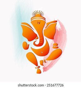 Ganesha Hindu God, water color painting. Eps10