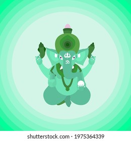 Ganesha holiday background. Happy Ganesh Chaturthi. Indian festival. God of wisdom and prosperity with the head of an elephant. 
