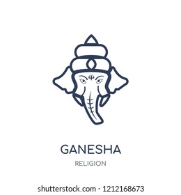 Ganesha icon. Ganesha linear symbol design from Religion collection. Simple outline element vector illustration on white background.