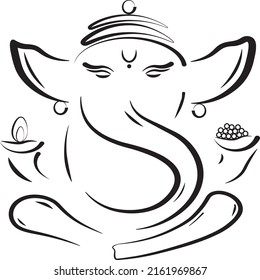 Ganesha icon vector design black and white