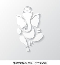 Ganesha illustration in white