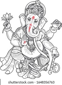 Dioses indios ganesha en vectores