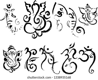 ganesha, ink graphics