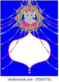 Ganesha invitation- blue