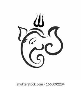 Ganesha logo design. ganesha icon for company logo. head of Ganesha logo