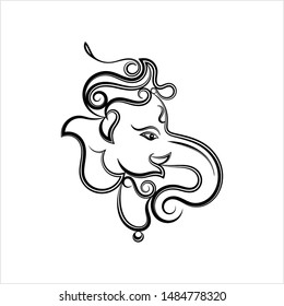 Ganesha Lord Wisdom Calligraphic Style Vector Stock Vector (Royalty ...