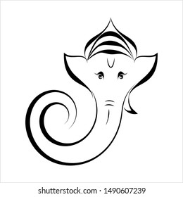 Ganesha Lord Wisdom Calligraphic Style Vector Stock Vector (Royalty ...