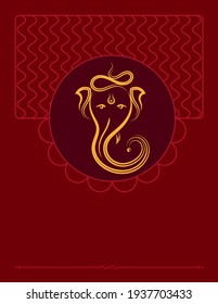 Ganesha The Lord Of Wisdom Calligraphic Style Vector Art Illustration
