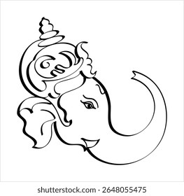 Ganesha O Senhor Da Sabedoria Estilo Caligráfico Ilustração De Arte Vetorial