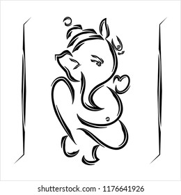 Ganesha The Lord Of Wisdom Design Vector Art Illustration
