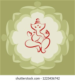 Ganesha The Lord Of Wisdom Design Vector Art Illustration