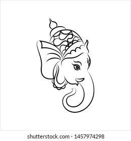 Ganesha The Lord Of Wisdom Design Vector Art Illustration