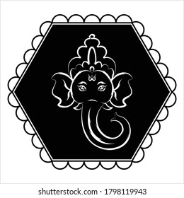 Ganesha The Lord Of Wisdom Design Vector Art Illustration
