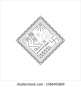 Ganesha The Lord Of Wisdom Monoline Style, Single Stroke Width Vector Art Illustration