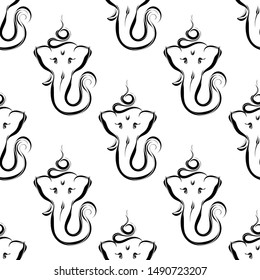 Ganesha The Lord Of Wisdom Seamless Pattern Vector Art Illustration