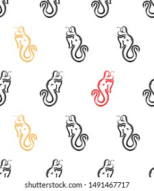Ganesha The Lord Of Wisdom Seamless Pattern Vector Art Illustration