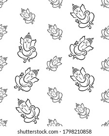 Ganesha El Señor De La Sabiduría Ilustración De Arte Vector De Patrón Sin Maravilla