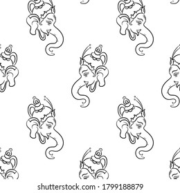 Ganesha El Señor De La Sabiduría Ilustración De Arte Vector De Patrón Sin Maravilla
