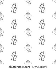 Ganesha The Lord Of Wisdom Seamless Pattern Vector Art Illustration