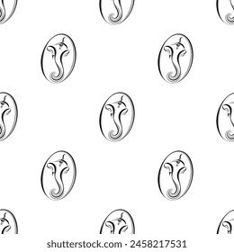 Ganesha The Lord Of Wisdom Seamless Pattern Vector Art Illustration