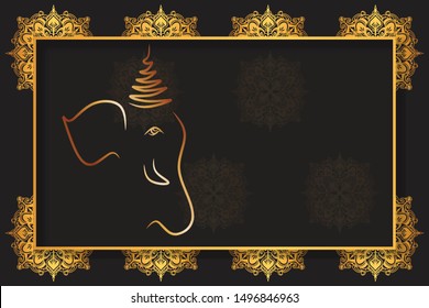 Ganesha The Lord Of Wisdom, Various Design Collection
Gold elegant frame style luxury hand-drawn Vector Illustration.