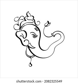 Ganesha The Lord Of Wisdom Vector Art Illustration