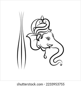 Ganesha The Lord Of Wisdom Vector Art Illustration