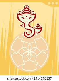 Ganesha The Lord Of Wisdom Vector Art Illustration