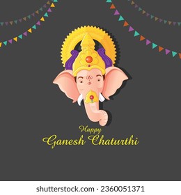 Ganesha The Lord Of Wisdom Vector Illustration. Happy Ganesh Chaturthi. Vector illustration of Lord Ganesha for Ganesh Chaturthi with background.