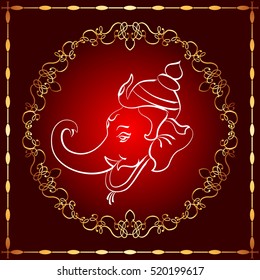 Ganesha Ilustración Del Vector Del Señor De La Sabiduría