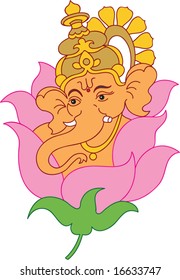 Ganesha with Lotus (kamal) flower