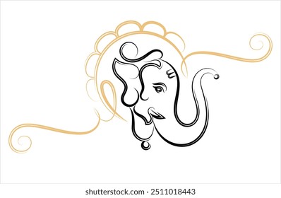 Ganesha Stift Tintenstil, der Herr der Weisheit handgezeichnete Vektorgrafik