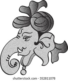 Ganesha Stipple Effect Vector Art