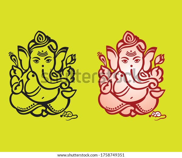 Ganesha Vector Artwork Wedding Stock Vector (Royalty Free) 1758749351 ...