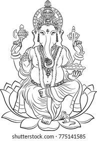 Ganesha Vector Illustration Stock Vector (Royalty Free) 775141585 ...