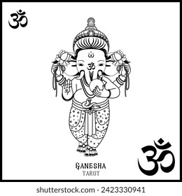 Ganesha Vector illustration of Lord Ganesh. Ganesha Tarot