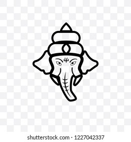 Ganesha vector linear icon isolated on transparent background, Ganesha transparency concept can be used for web and mobile