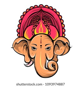 ganesha vector tattoo design set color 